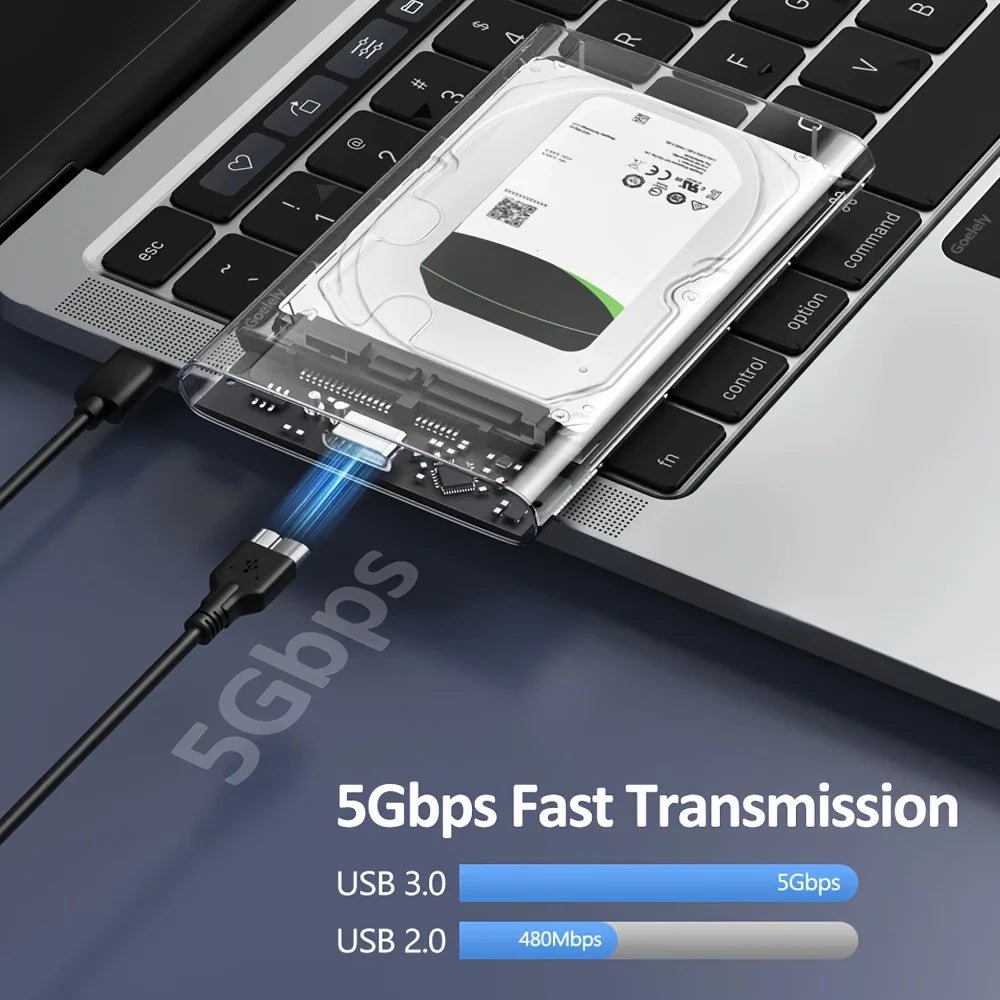 2.5 Inch Transparent Mobile External Hard Drive Case, SATA to USB 3.0/Type C Harddisk Boxs External Enclosure , 5Gbps Tool - Free - FUN GUY WORLD FUN GUYS SHOP FUN GUY WORLD 14:350850Micro B-USB A  Micro B - USB A 2.5 Inch Transparent Mobile External Hard Drive Case, SATA to USB 3.0/Type C Harddisk Boxs External Enclosure , 5Gbps Tool - Free FUN GUYS SHOP FUN GUY WORLD
