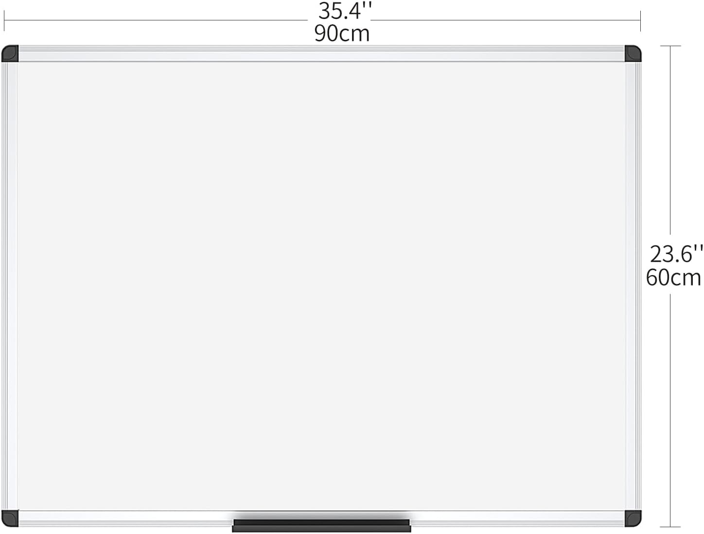 VIZ-PRO Magnetic Dry Erase Board, 36 X 24 Inches, Silver Aluminium Frame FUN GUY WORLD   FUN GUY WORLD