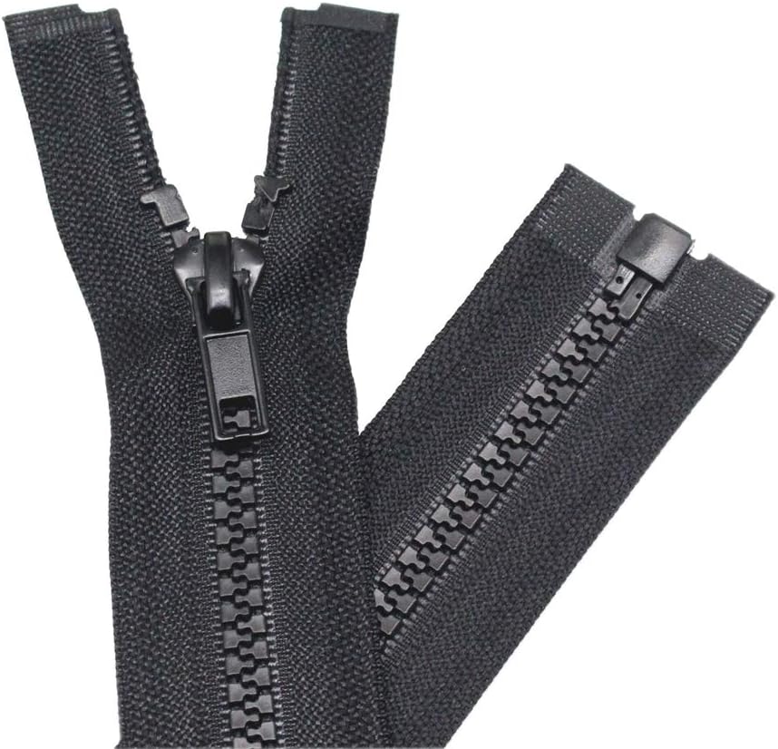 YaHoGa 2PCS #5 29 Inch Separating Jacket Zippers for Sewing Coats Jacket Zipper Black Molded Plastic Zippers Bulk (29" 2pc) FUN GUYS SHOP   FUN GUYS SHOP