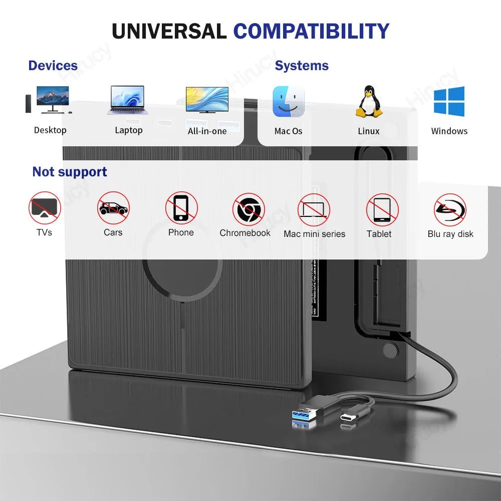 7 - in - 1 USB 3.0 Type C External CD DVD RW Optical Drive DVD Player Burner Reader Multi - Function Drive For Windows Mac PC Laptop - FUN GUY WORLD FUN GUYS SHOP FUN GUY WORLD 14:200025551D-PTKL;200007763:201336100  D - PTKL China Mainland 7 - in - 1 USB 3.0 Type C External CD DVD RW Optical Drive DVD Player Burner Reader Multi - Function Drive For Windows Mac PC Laptop FUN GUYS SHOP FUN GUY WORLD
