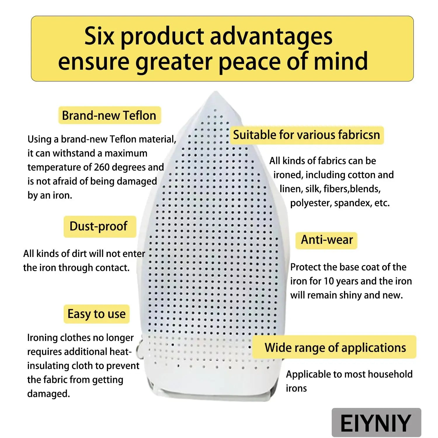 Universal Iron Soleplate Cover Protector - Heat Resistant Silicone Shoe for Electric Irons, Prevents Burns & Scorch Marks on Delicate Fabrics Like Silk, Satin (1 Set Cover Iron Shoe) FUN GUYS SHOP   FUN GUYS SHOP