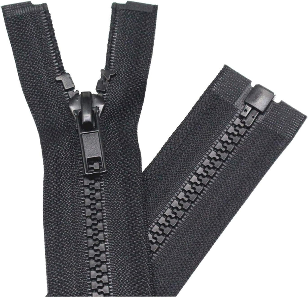 YaHoGa 2PCS #5 29 Inch Separating Jacket Zippers for Sewing Coats Jacket Zipper Black Molded Plastic Zippers Bulk (29" 2pc) FUN GUYS SHOP   FUN GUYS SHOP
