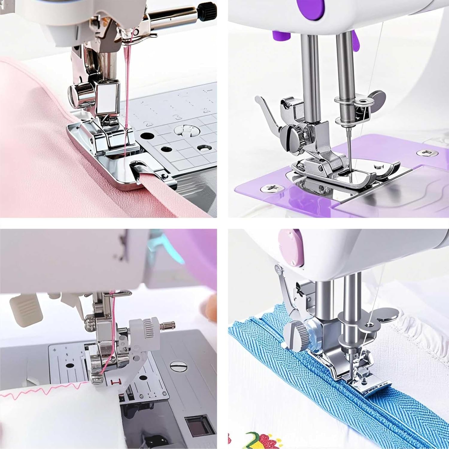 Qeykizy 11 Pcs Sewing Machine Presser Feet Kit, Rolled Hem Feet, Invisible Zipper Foot for Low Shank Sewing Machine, Snap on Feet Compatible with Singer, Brother, Janome, Babylock, Juki, Kenmore FUN GUYS SHOP   FUN GUYS SHOP