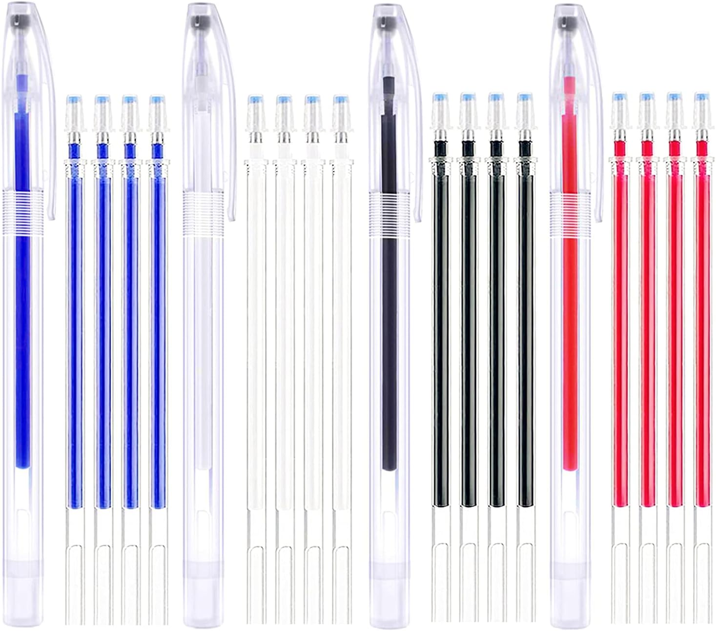 Heat Erasable Pens ，4 Pieces Fabric Marking Pens with 20 Refills for Quilting Sewing, Dressmaking, Fabrics, Tailors Sewing Fabrics,Tailor's Chalk Pencils Chalks Pen FUN GUYS SHOP   FUN GUYS SHOP