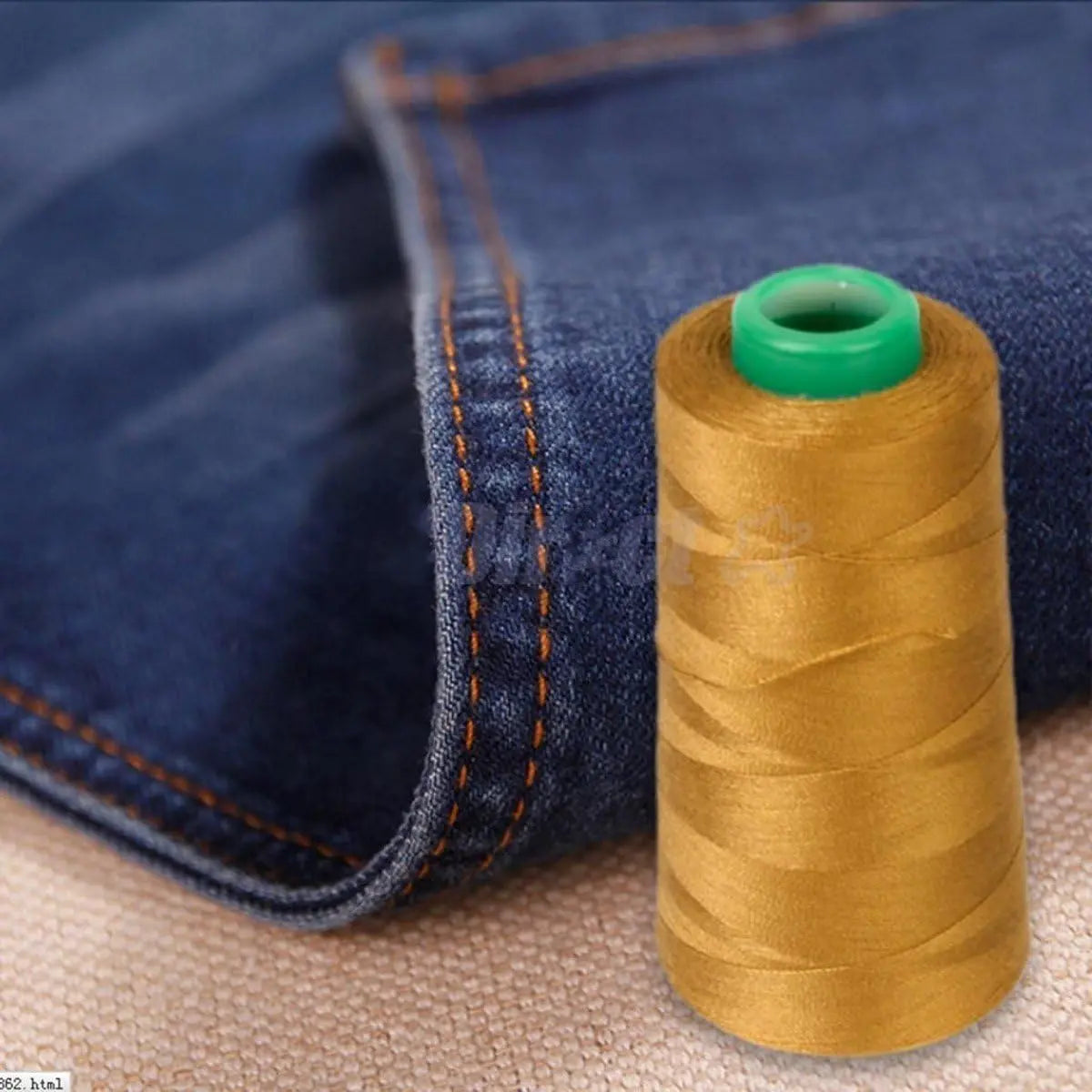 WellieSTR Heavy Duty 100% Polyester Sewing Thread Brown 20s/3 for Jeans Canvas (Jiang Huang) FUN GUYS SHOP   FUN GUYS SHOP