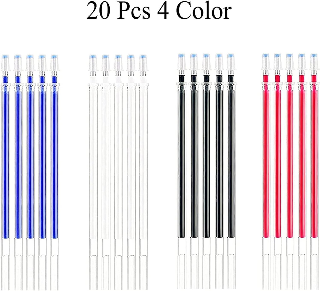 Heat Erasable Pens ，4 Pieces Fabric Marking Pens with 20 Refills for Quilting Sewing, Dressmaking, Fabrics, Tailors Sewing Fabrics,Tailor's Chalk Pencils Chalks Pen FUN GUYS SHOP   FUN GUYS SHOP