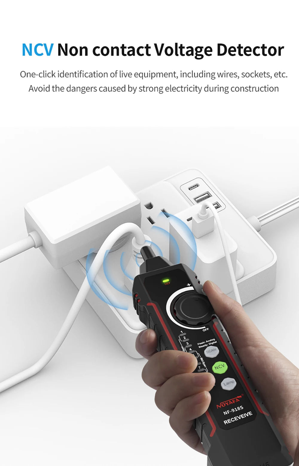 NOYAFA NF-918S Cable Tracker LCD Display Optical Fiber Tester Optical Power Meter Portable Visual Fault Locator Network Tools FUN GUYS SHOP   FUN GUYS SHOP