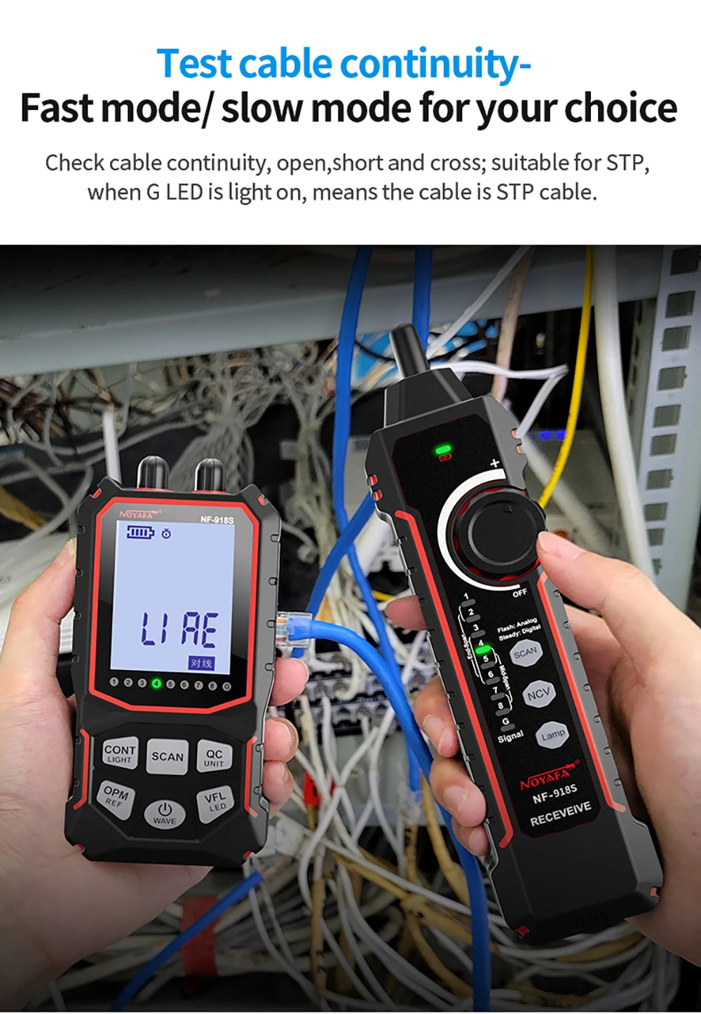 NOYAFA NF-918S Cable Tracker LCD Display Optical Fiber Tester Optical Power Meter Portable Visual Fault Locator Network Tools FUN GUYS SHOP   FUN GUYS SHOP