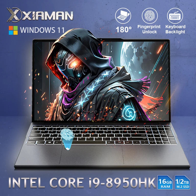 New 15.6" Intel Core i9 8950HK Gaming Laptop Computer 16GB RAM 1/2TB SSD PC Gamer Windows 11 1920*1080P Office Gaming Notebook FUN GUYS SHOP   FUN GUY WORLD