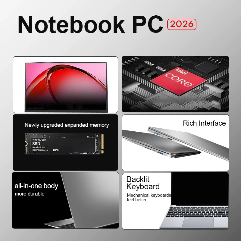 2026 Xiaman 15.6 inch Gaming Laptop Computer Intel Core i9 8950HK Gamer PC 16GB RAM 1TB SSD Windows 11 Office Study Notebook PC FUN GUYS SHOP   FUN GUY WORLD