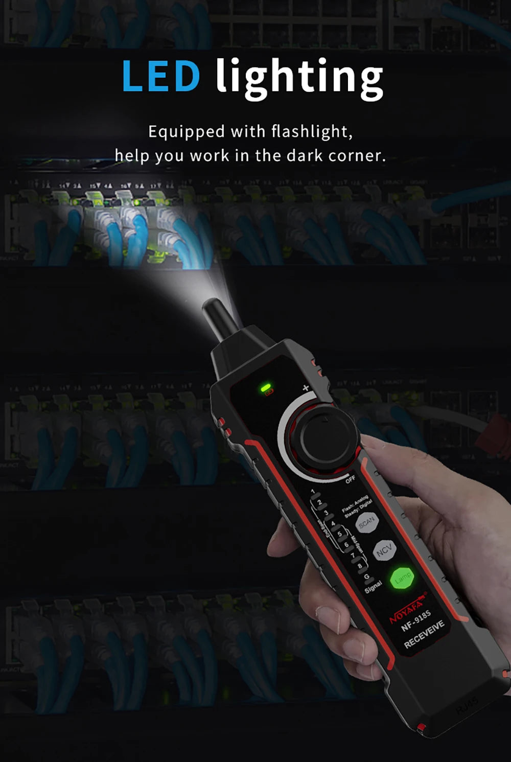 NOYAFA NF-918S Cable Tracker LCD Display Optical Fiber Tester Optical Power Meter Portable Visual Fault Locator Network Tools FUN GUYS SHOP   FUN GUYS SHOP