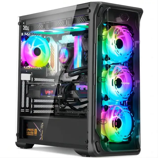 AOTESIER Gaming PC core i7 CPU With 16G RAM 256G SSD HD4600 ATX/ITX/M-ATX full view side panel Temper Glass Front pc gamer FUN GUYS SHOP   FUN GUY WORLD