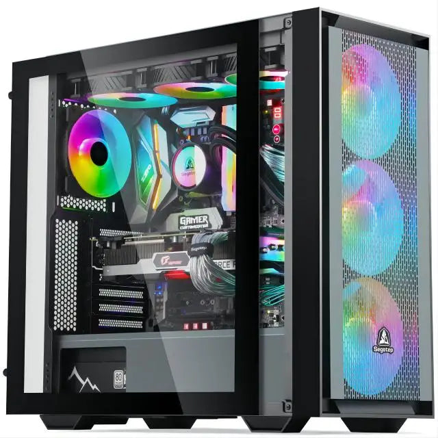 AOTESIER Gaming PC core i7 CPU With 16G RAM 256G SSD HD4600 ATX/ITX/M-ATX full view side panel Temper Glass Front pc gamer FUN GUYS SHOP   FUN GUY WORLD