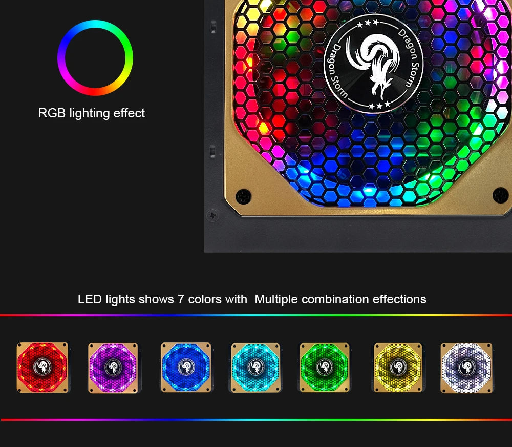 JULONGFENGBAO ATX 850W Full Modular RGB 80Plus Gold 20+4Pin 12V PSU Professional E-Sports Video Game Computer PC Power Supply FUN GUYS SHOP   FUN GUY WORLD