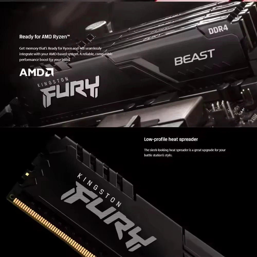 Hyperx FURY Beast DDR4 8GB 16GB 32GB 2400 2666 3200MHz DIMM PC4-23400 25600 28800 DDR4 Desktop Memory Module FUN GUYS SHOP   FUN GUY WORLD
