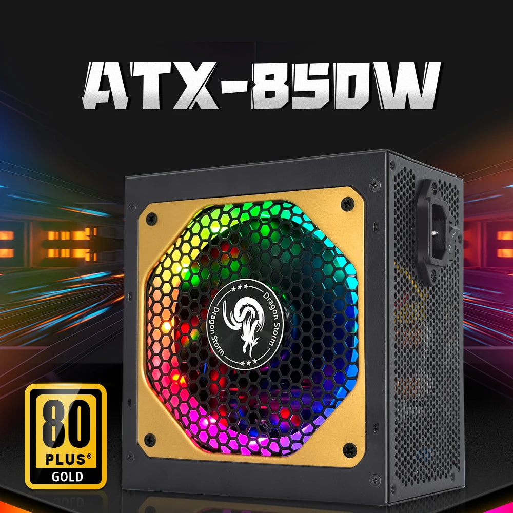 JULONGFENGBAO ATX 850W Full Modular RGB 80Plus Gold 20+4Pin 12V PSU Professional E-Sports Video Game Computer PC Power Supply FUN GUYS SHOP   FUN GUY WORLD