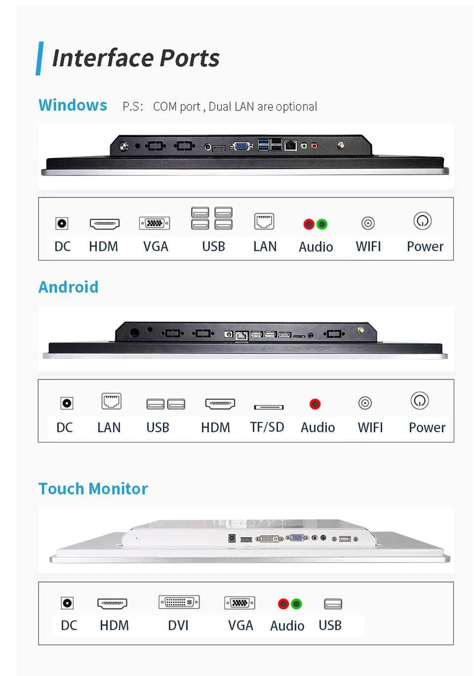 15.6/17.3/18.5 Inch All In One Touch Panel Industrial Pc Android 11 Window 10 Hdmi Wall Mount Touchscreen Waterproof Monitor FUN GUYS SHOP   FUN GUY WORLD