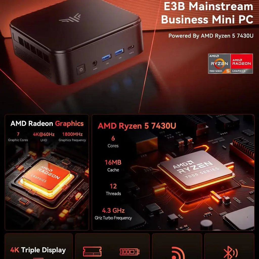 ACEMAGIC E3B MINI PC AMD Ryzen 5 7430U 6-Core Powerhouse 16GB DDR4 512GB M.2 2280 SSD Wifi6 BT5.2 4K 60Hz UHD WiFi 6 Windows 11 FUN GUYS SHOP   FUN GUYS SHOP