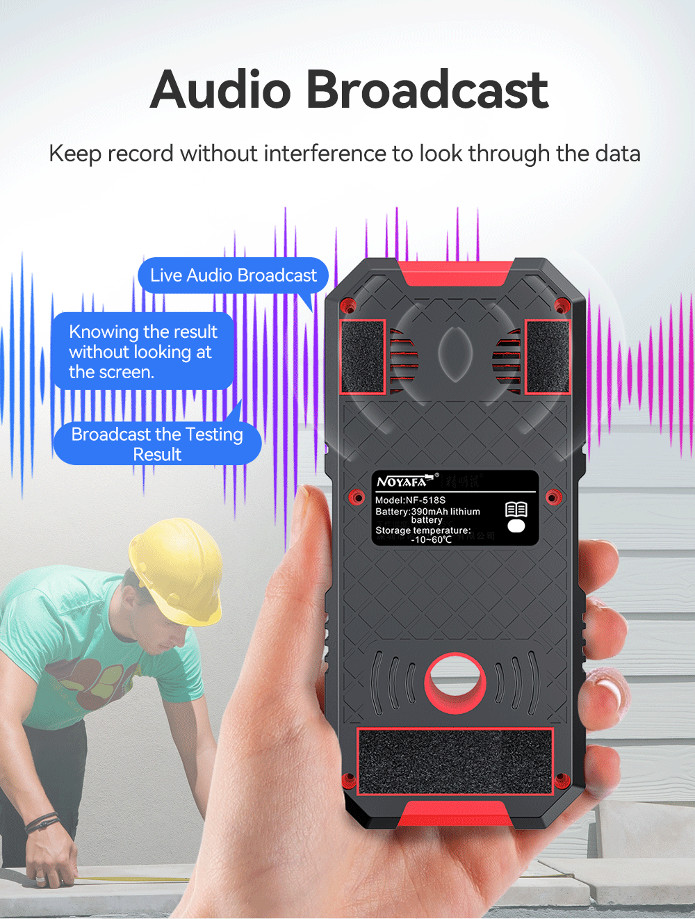 Noyafa NF-518S Metal Detector  Undeground Sturs Wall Scanner AC Wood Finder Cable Wires Tracker Digital Level Laser Rangefinde FUN GUYS SHOP   FUN GUYS SHOP