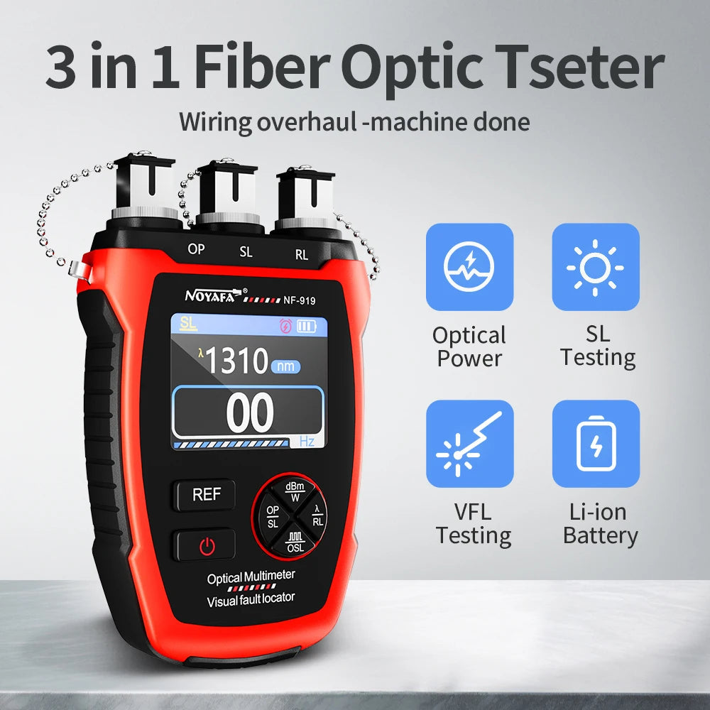 NOYAFA NF-919 Mini Optical Power Meter Visual Fault Locator Network Cable Test OPM/REF -70~+9dbm SC/FC/ST Universal Port FUN GUYS SHOP   FUN GUY WORLD