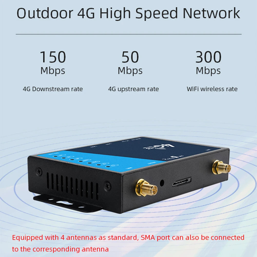 4G LTE Router Industrial Grade 4G Wireless Router 300Mbps 4G LTE CAT6 SIM Card Router Firewall Protection Support 32 Wifi Users FUN GUYS SHOP   FUN GUY WORLD