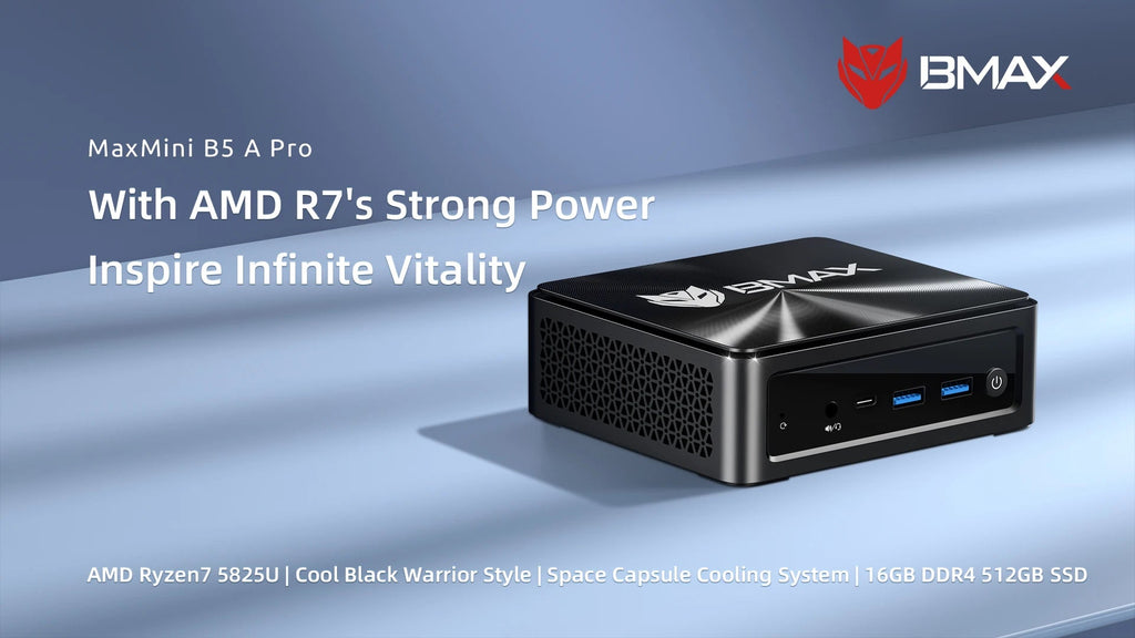 BMAX B5A Pro Mini PC | AMD Ryzen 7 5825U/5700U | Radeon Graphics | 16GB+512GB | Win11 Pro | 4K@60Hz | USB4 | Ultra-Slim FUN GUYS SHOP   FUN GUYS SHOP