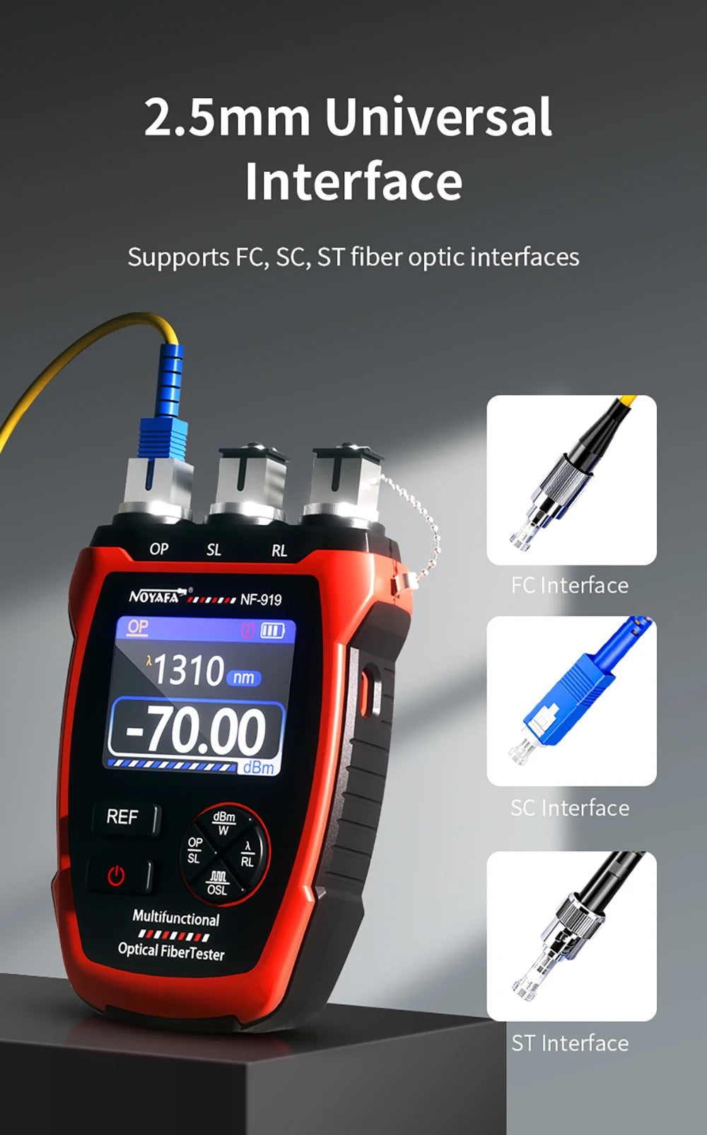 NOYAFA NF-919 Mini Optical Power Meter Visual Fault Locator Network Cable Test OPM/REF -70~+9dbm SC/FC/ST Universal Port FUN GUYS SHOP   FUN GUY WORLD
