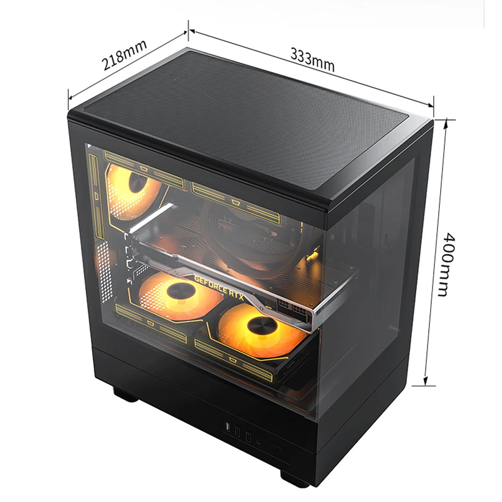 Darkflash DB330M PC Case M-ATX Desktop 270 ° Sea View Room Computer Case USB3.0 Double-Sided Transparent Glass Gamer Cabinet FUN GUYS SHOP   FUN GUY WORLD