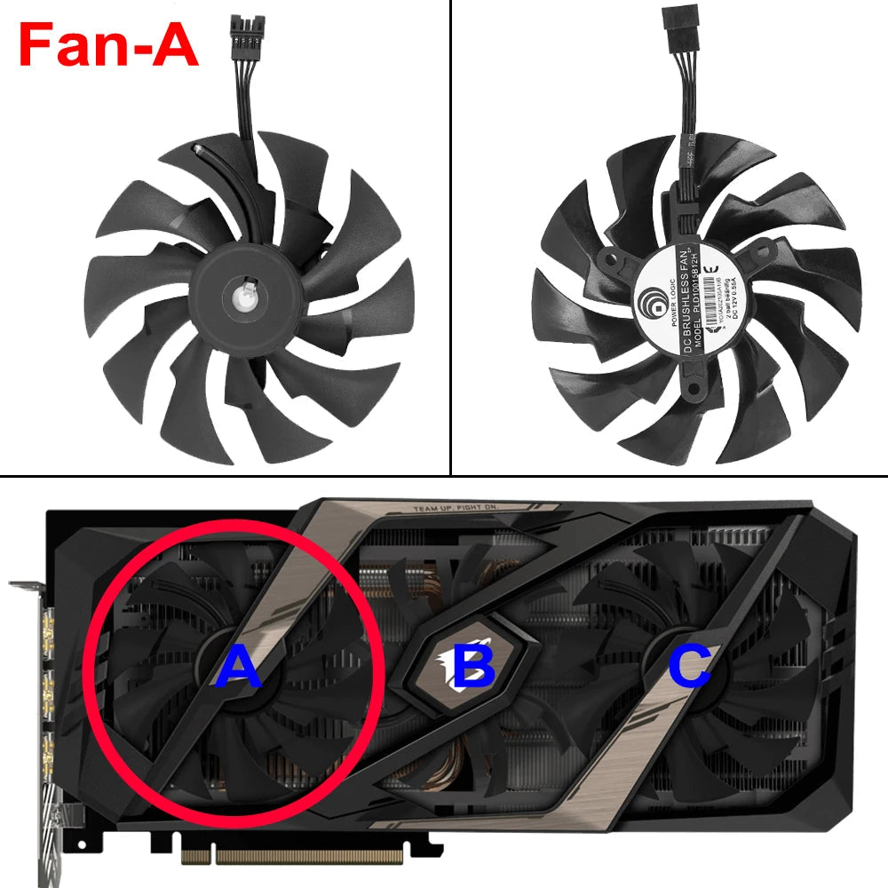 New Original 95MM PLD10015B12H Cooling Fan Replacment For Gigabyte AORUS GeForce RTX 2060 2070 2080 Ti SUPER 8G Graphics Card FUN GUYS SHOP   FUN GUY WORLD
