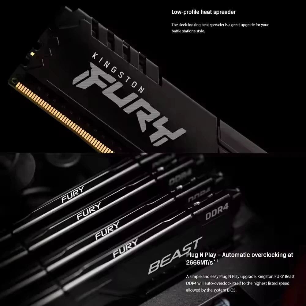 Hyperx FURY Beast DDR4 8GB 16GB 32GB 2400 2666 3200MHz DIMM PC4-23400 25600 28800 DDR4 Desktop Memory Module FUN GUYS SHOP   FUN GUY WORLD