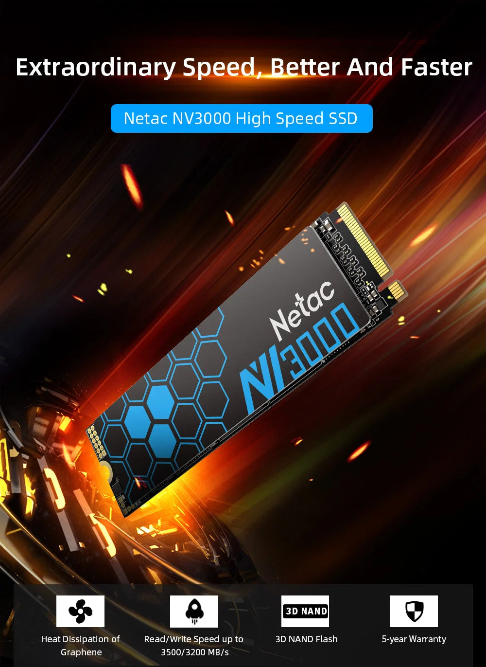 Netac 3500MB/s SSD 1TB 2TB 250GB 500GB SSD NVMe M2 2280 PCIE3.0X4 Hard Drive Internal Solid State Disk for Laptop PC FUN GUYS SHOP   FUN GUY WORLD