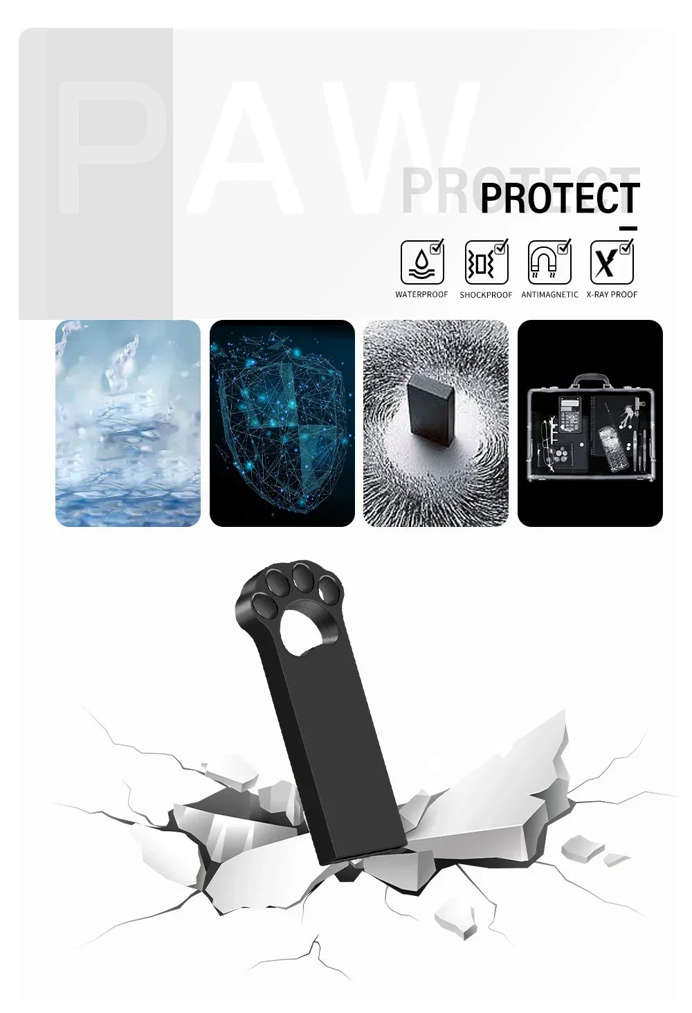 Black Cat's Paw USB Flash Drive 128GB Free Custom Logo Memory Stick 64GB Gold Metal Pen Drive 32GB Free Key Chain U Disk 16GB FUN GUYS SHOP   FUN GUY WORLD