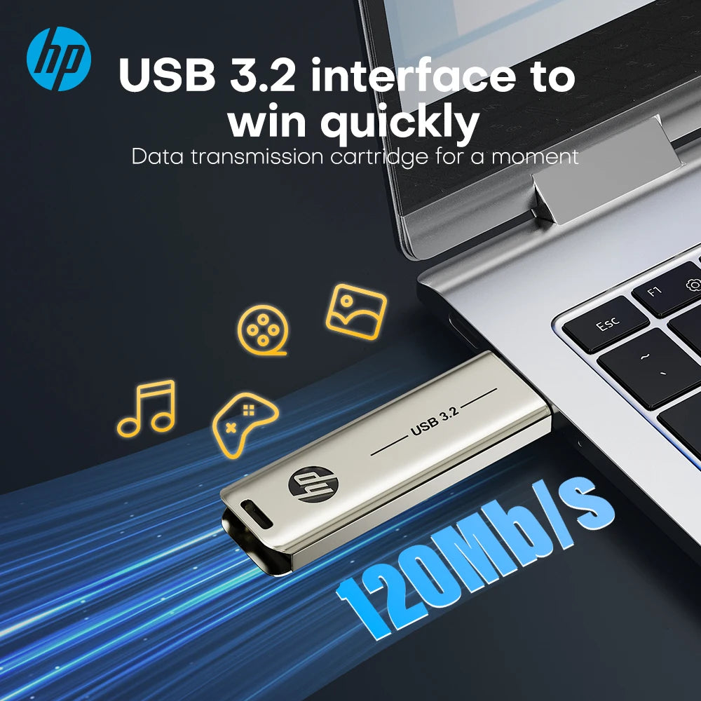 HP Metal Flash Drive USB3.2 Pendrive 32GB 64GB 128GB 256GB Type-C High Speed Memory Stick Rotating USB Stick For PC Cars Car FUN GUYS SHOP   FUN GUY WORLD