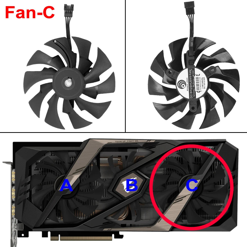New Original 95MM PLD10015B12H Cooling Fan Replacment For Gigabyte AORUS GeForce RTX 2060 2070 2080 Ti SUPER 8G Graphics Card FUN GUYS SHOP   FUN GUY WORLD