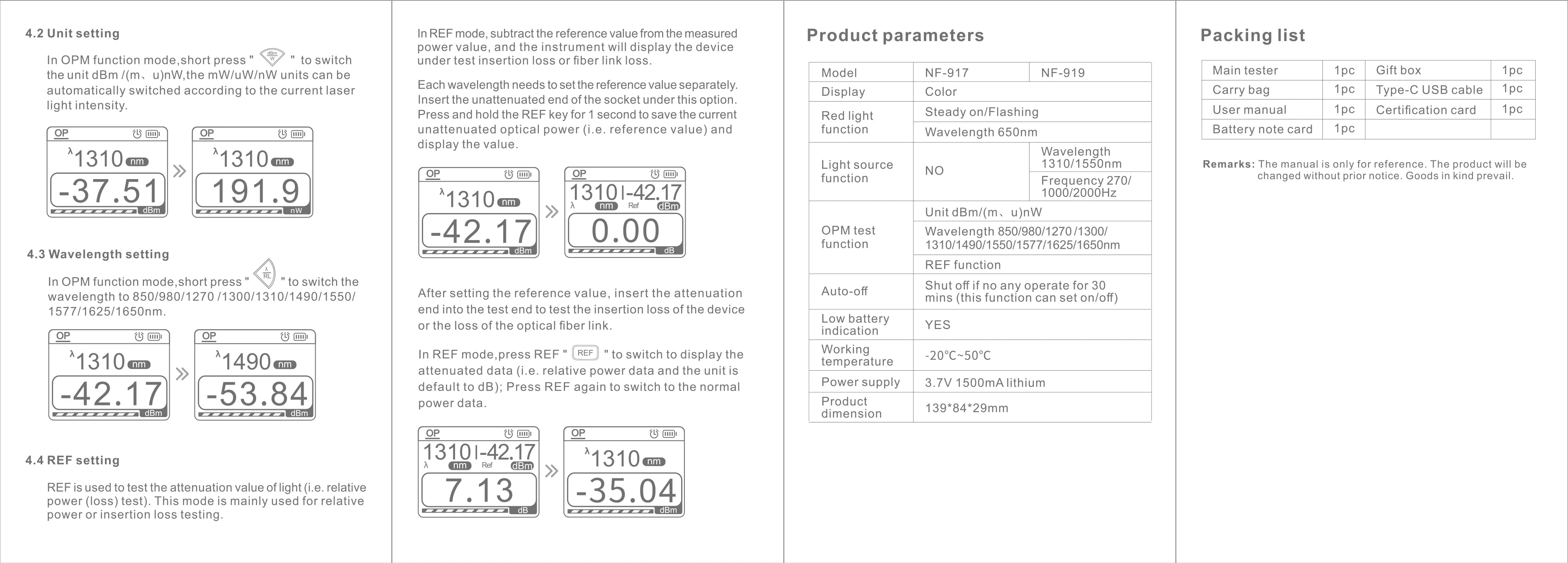 NOYAFA NF-919 Mini Optical Power Meter Visual Fault Locator Network Cable Test OPM/REF -70~+9dbm SC/FC/ST Universal Port FUN GUYS SHOP   FUN GUY WORLD
