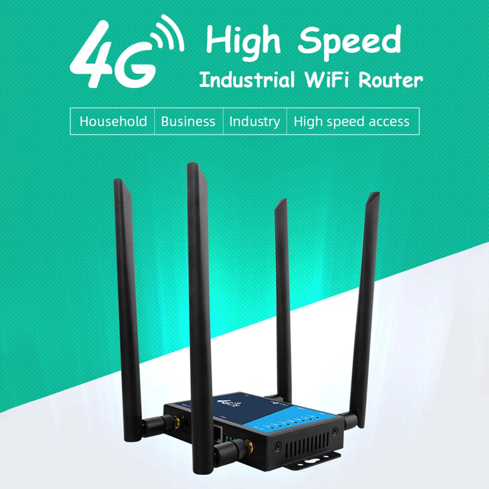 4G LTE Router Industrial Grade 4G Wireless Router 300Mbps 4G LTE CAT6 SIM Card Router Firewall Protection Support 32 Wifi Users FUN GUYS SHOP   FUN GUY WORLD