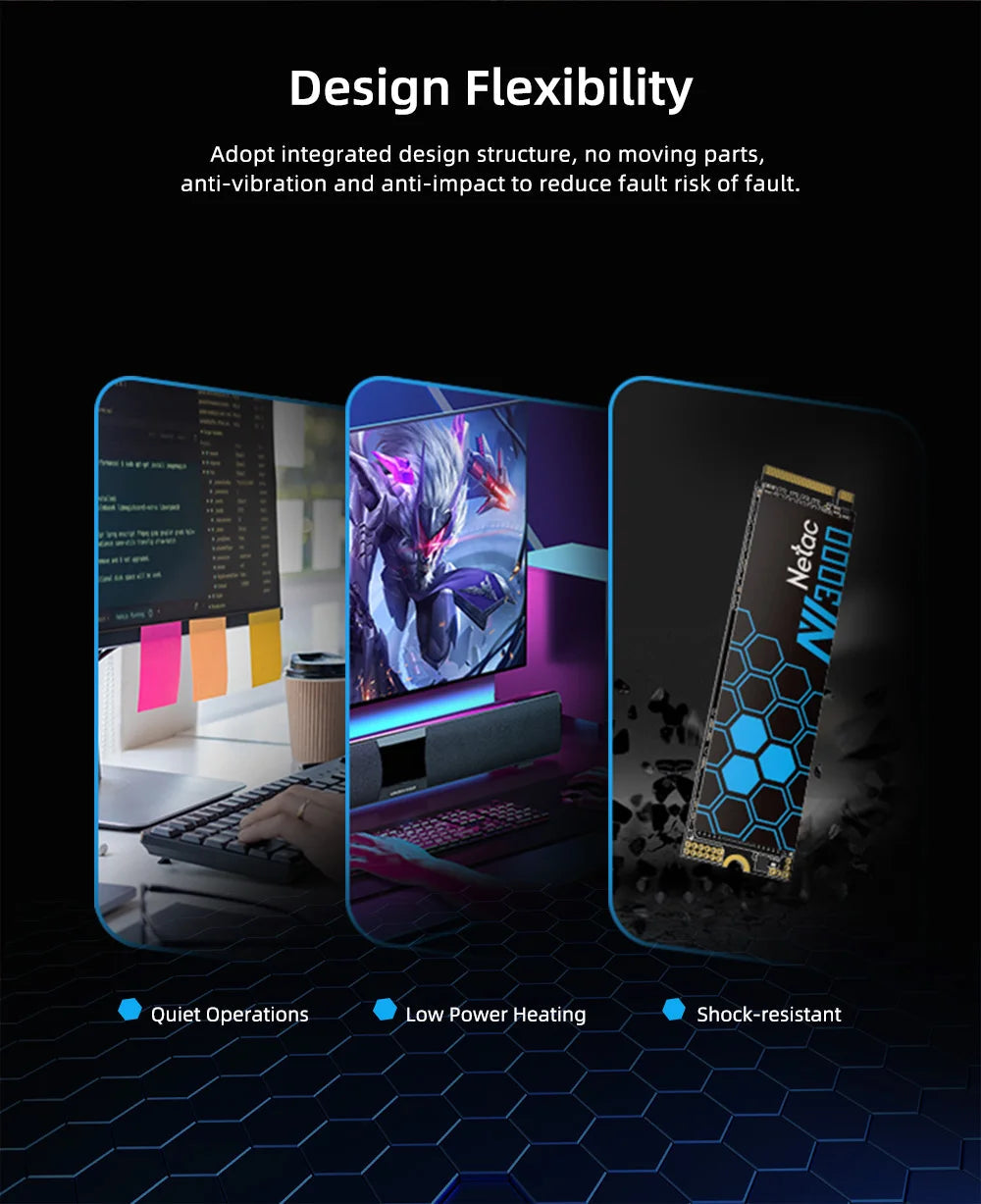 Netac 3500MB/s SSD 1TB 2TB 250GB 500GB SSD NVMe M2 2280 PCIE3.0X4 Hard Drive Internal Solid State Disk for Laptop PC FUN GUYS SHOP   FUN GUY WORLD