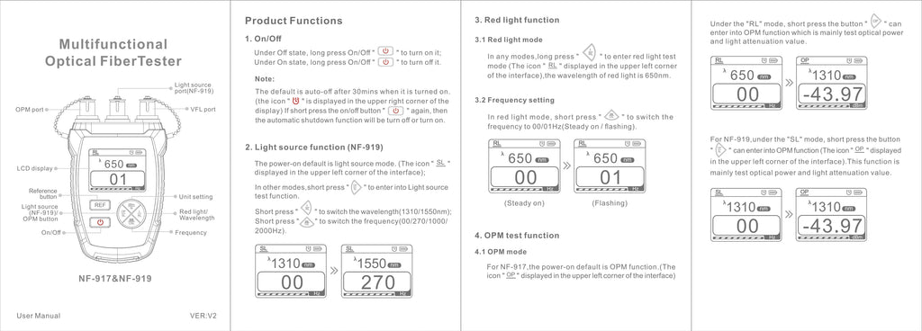 NOYAFA NF-919 Mini Optical Power Meter Visual Fault Locator Network Cable Test OPM/REF -70~+9dbm SC/FC/ST Universal Port FUN GUYS SHOP   FUN GUY WORLD