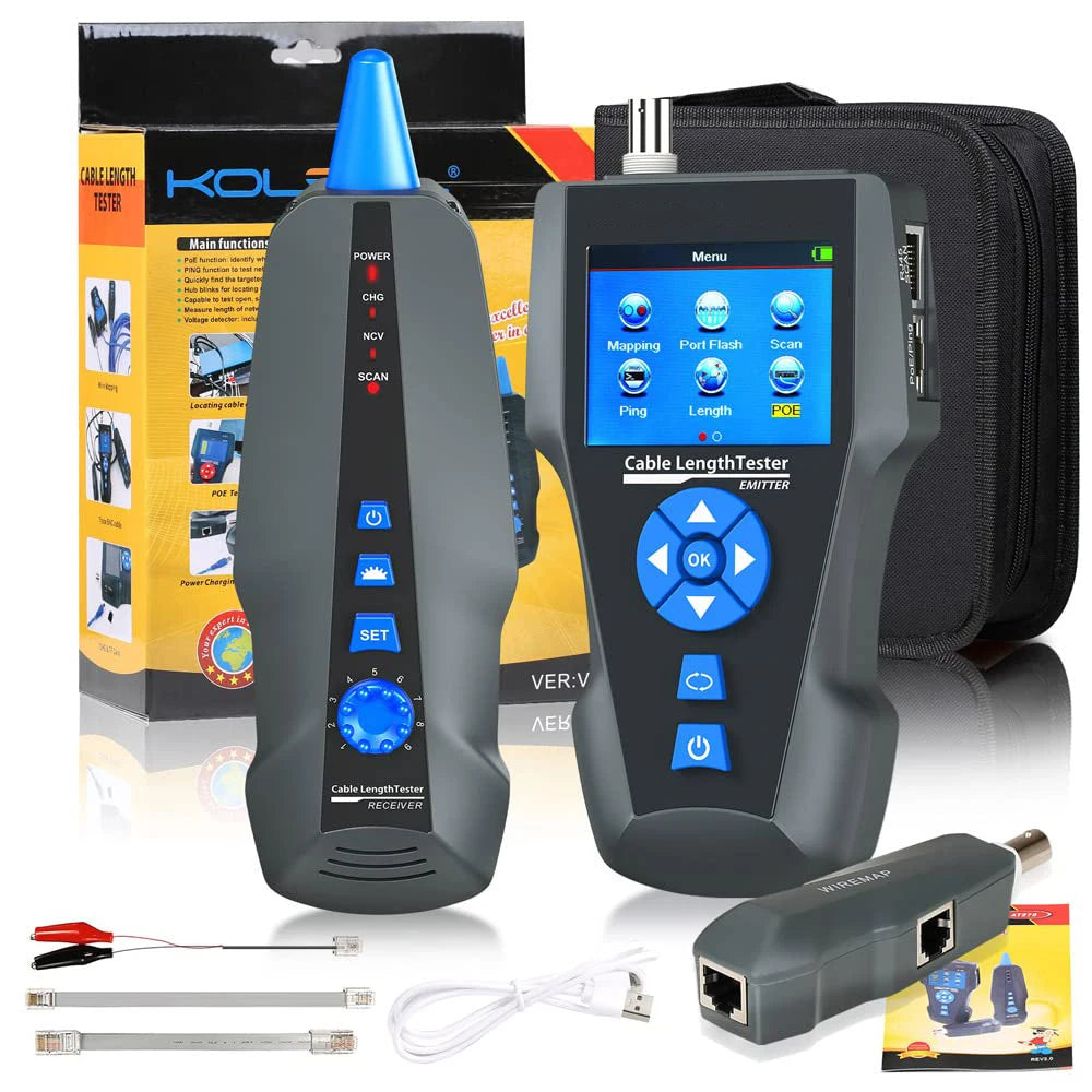 NOYAFA NF-8601S Network Cable Tester Anti-Interference Cable Tracker PING Tester RJ45 RJ11 Measure Length Tester Network Tools FUN GUYS SHOP   FUN GUY WORLD