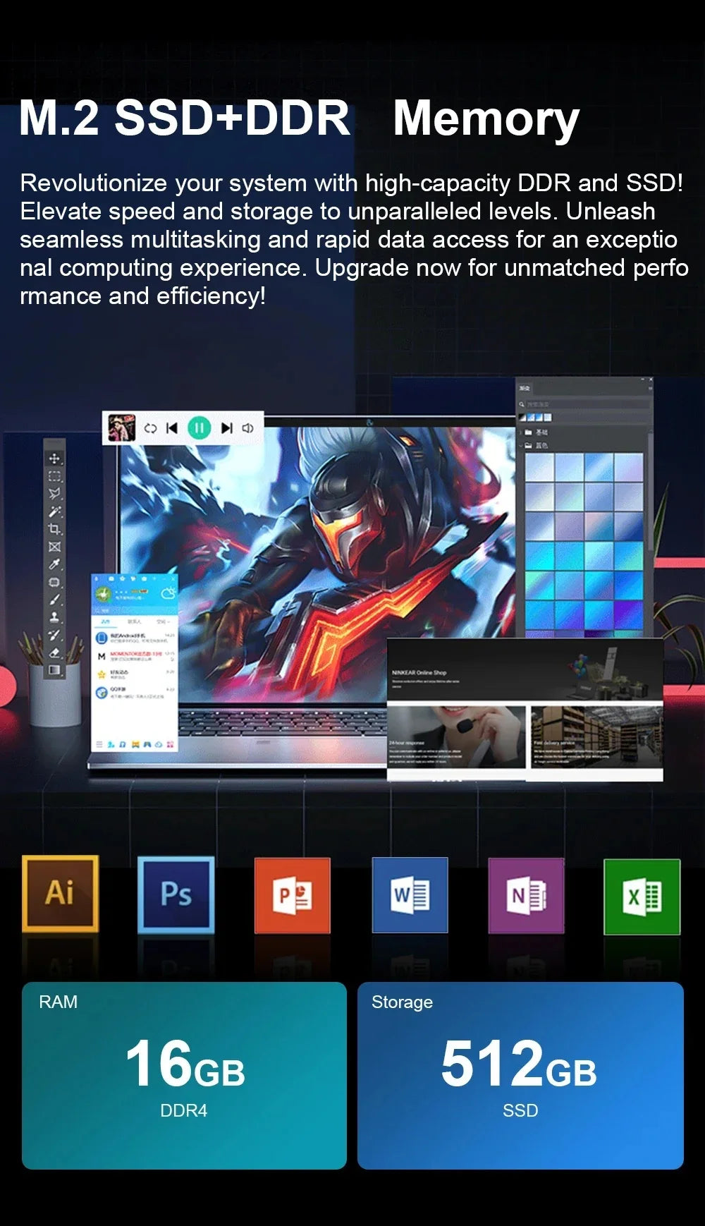 Windows 11 Pro 15.6" Laptop Computer Intel Celeron N4000 16GB DDR 1TB SSD Laptops Office Computer PC Fingerprint Unlock Notebook FUN GUYS SHOP   FUN GUY WORLD
