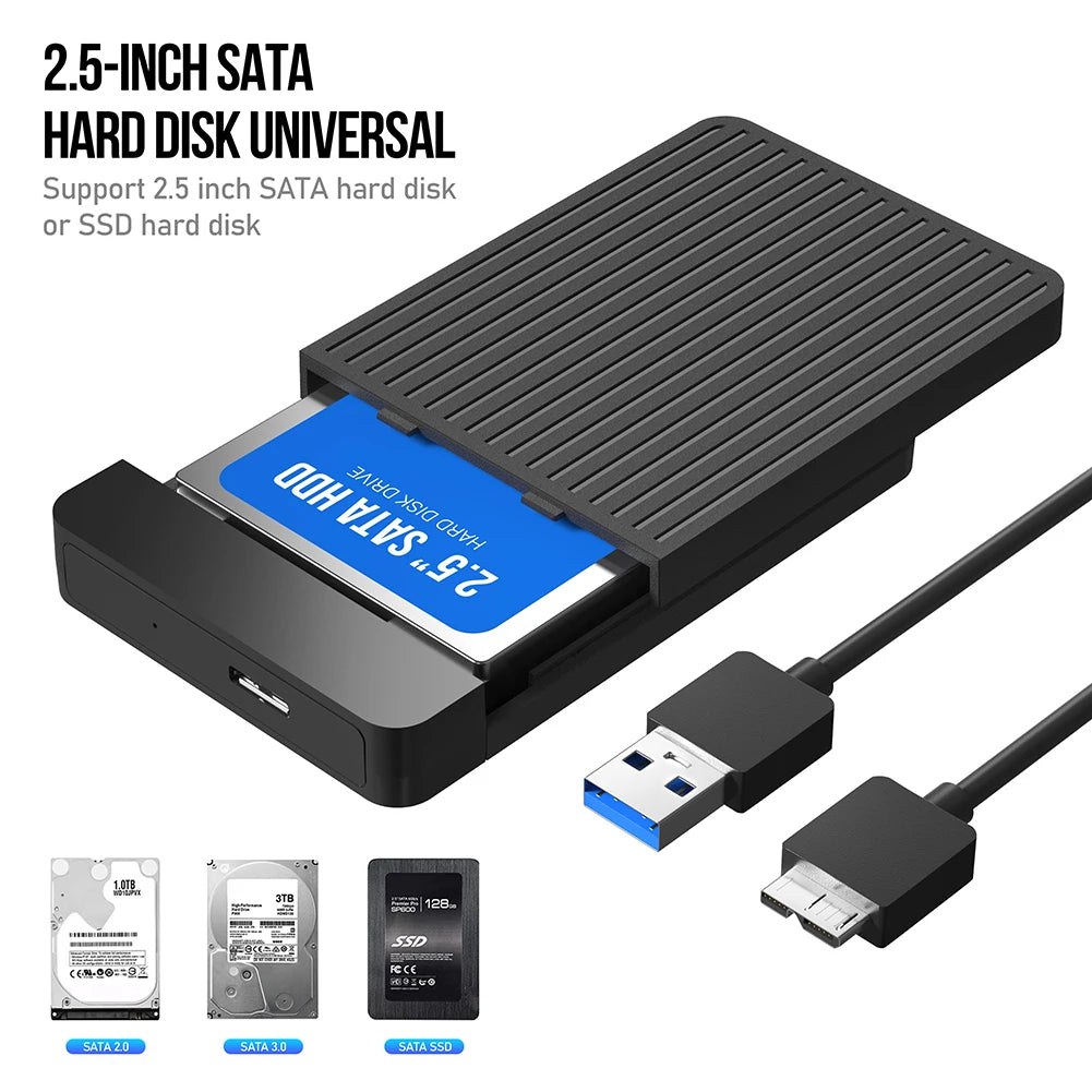 2.5 Inch USB3.0 Hard Drive Case External Hd Case Enclosure Usb to Sata Hard Drive Box Pocket for Hdd 2 5 Ssd Notebook Adapter FUN GUYS SHOP   FUN GUY WORLD