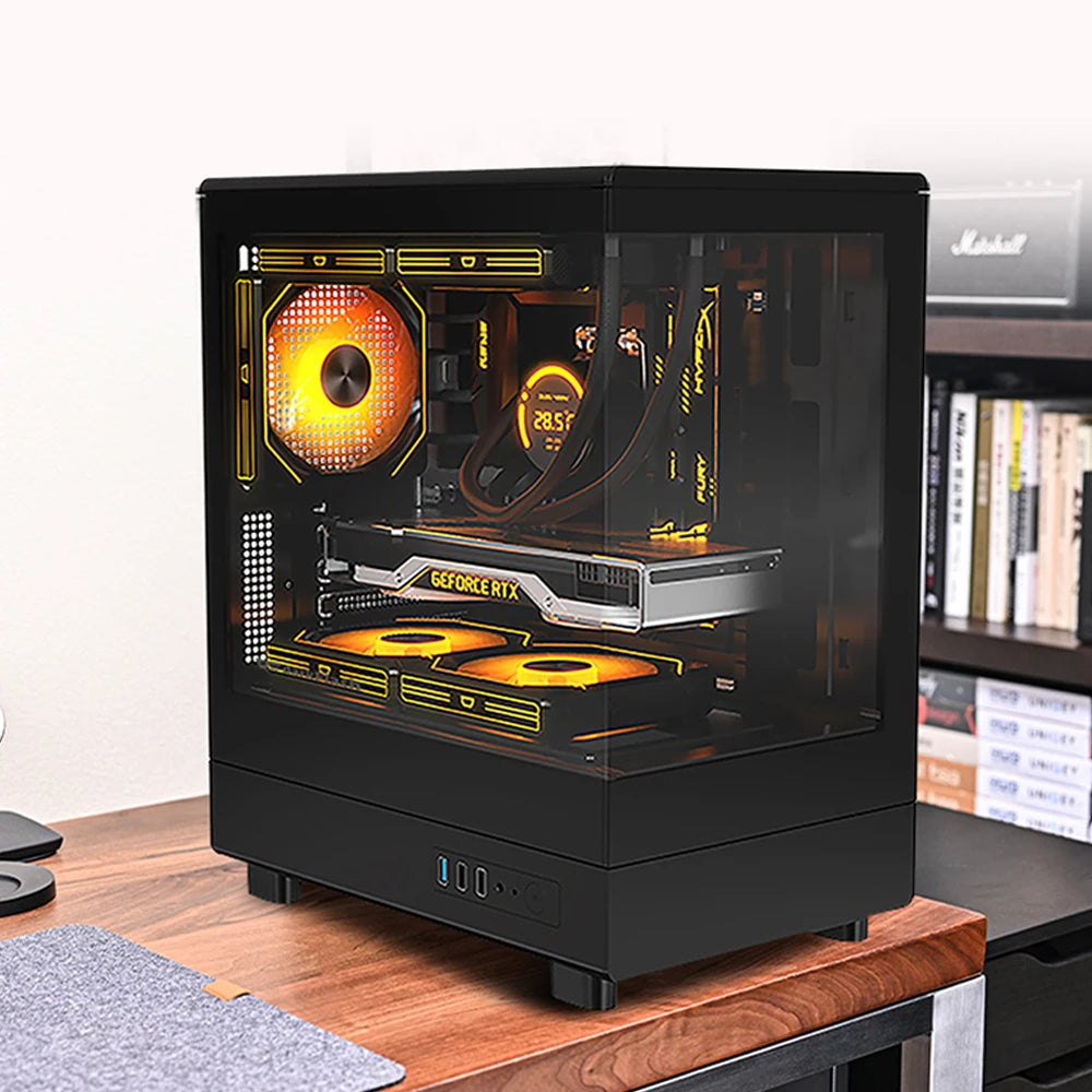 Darkflash DB330M PC Case M-ATX Desktop 270 ° Sea View Room Computer Case USB3.0 Double-Sided Transparent Glass Gamer Cabinet FUN GUYS SHOP   FUN GUY WORLD