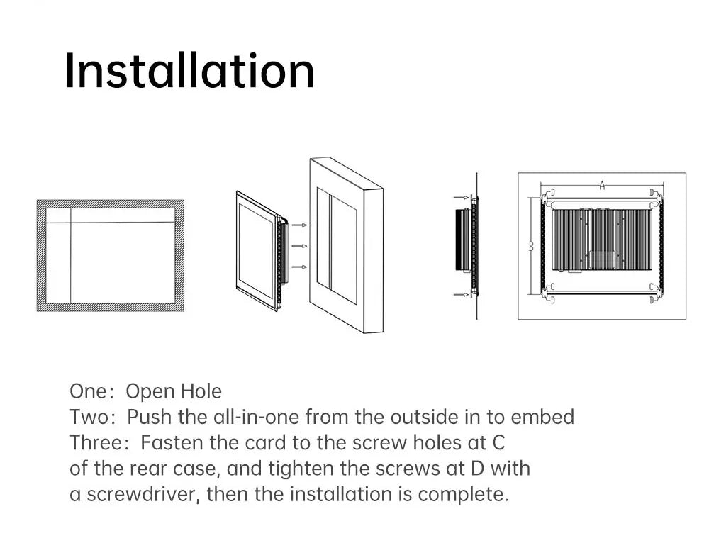 15-23.8 Inch Industrial Touch Screen Panel Pc Aluminum Case Embedded Front Ip65 All In One Industrial Panel Pc FUN GUYS SHOP   FUN GUY WORLD