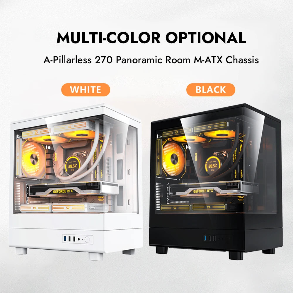 Darkflash DB330M PC Case M-ATX Desktop 270 ° Sea View Room Computer Case USB3.0 Double-Sided Transparent Glass Gamer Cabinet FUN GUYS SHOP   FUN GUY WORLD