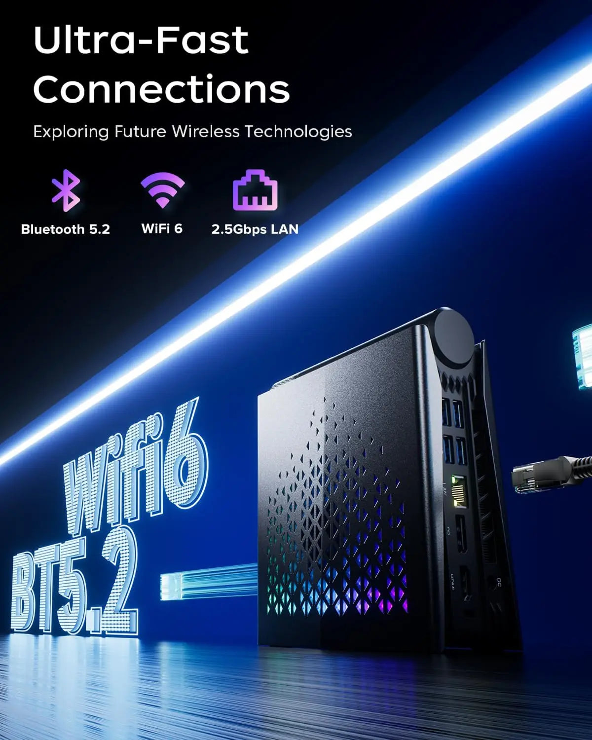 Mini PC AMD Ryzen CPU Windows 11 Pro Mini Computer 6900HX 16GB RAM 512GB SSDWifi6 BT5.2 with RGB lights 4K triple dis ACEMAGIC FUN GUYS SHOP   FUN GUYS SHOP