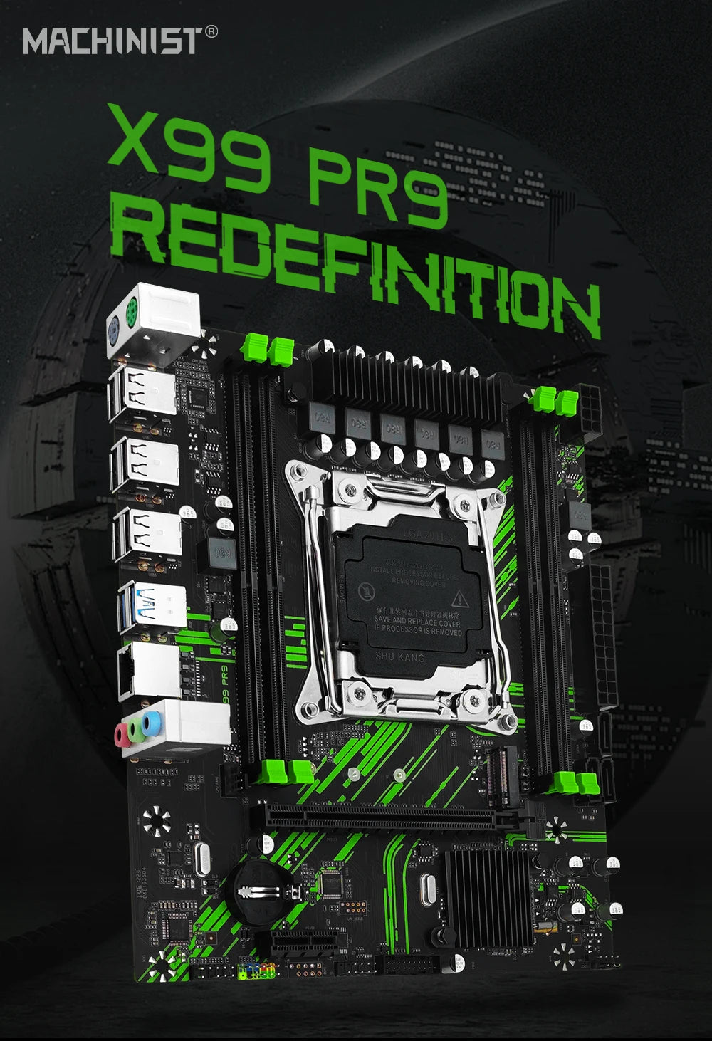 MACHINIST X99 PR9 Motherboard LGA 2011-3 Set Support Kit Xeon 2680 2690 V3 V4 CPU Processor Desktop Memory USB3.0 NVME/SATA M.2 FUN GUYS SHOP   FUN GUY WORLD