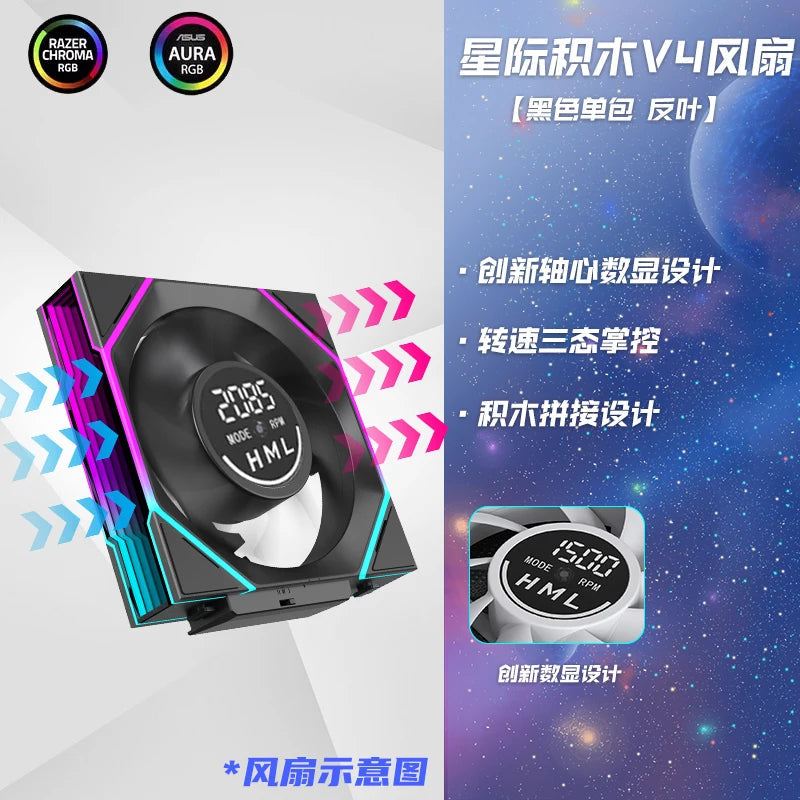 120mm ARGB Fan Daisy Chain 5V3pin ARGB Sync Water-Cooled Fan - Jungle Leopard Interstellar V4 1pc FUN GUYS SHOP   FUN GUY WORLD