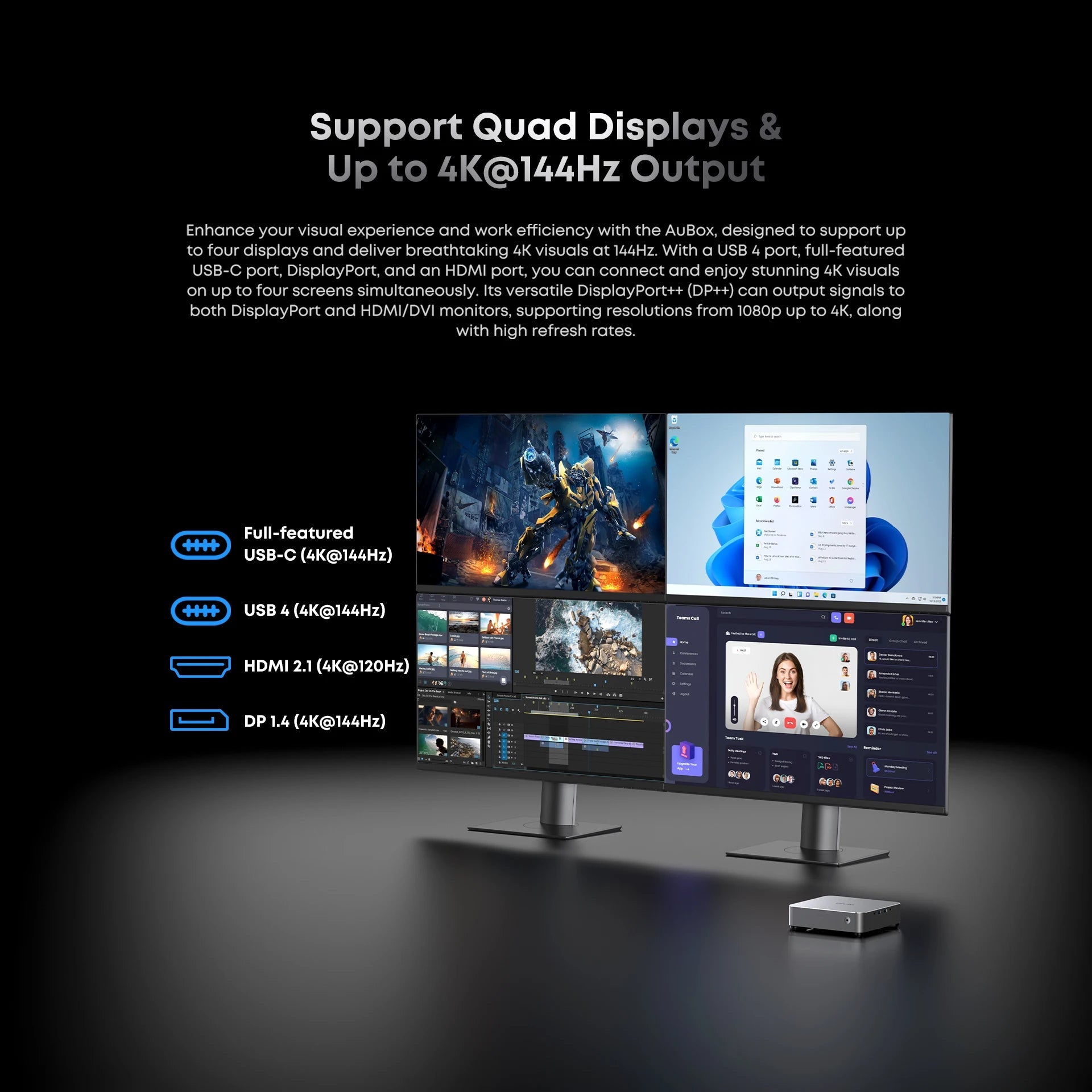 CHUWI AuBox Mini PC AMD Ryzen7 8745HS 16GB DDR5 512GB SSD WiFi 6 BT 5.1 2.5G LAN Support Quad DisplaysUp to 4K Windows 11 Pro FUN GUYS SHOP   FUN GUYS SHOP