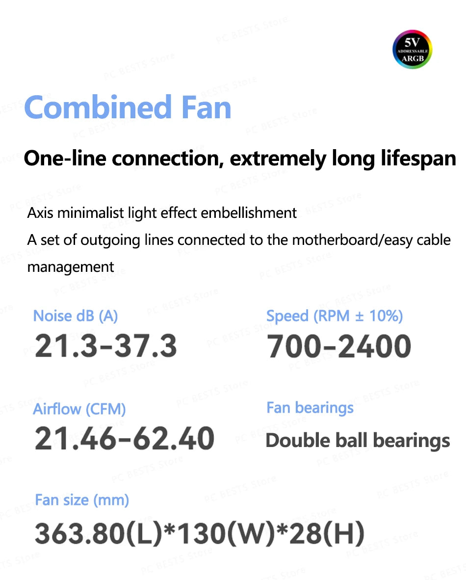 JONSBO ZC-360 Chassis Fan 3 Screen 5V ARGB PWM CPU Cooling Fan Ball Bearing Integrated Fan Magnetic Suction 3.38 Inch Case Fan FUN GUYS SHOP   FUN GUY WORLD