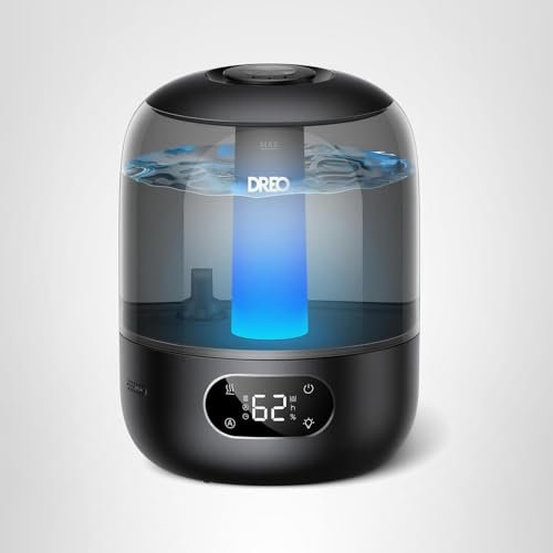 DREO Humidifiers for Bedroom, 3L Top Fill 30H & 26dB Quiet Runtime for Large Room, Cool Mist Ultrasonic Humidifier with Humidity Sensor, Night Light for Home, Baby, Nursery, Plants, 360° Nozzle, Black - FUN GUY WORLD FUN GUY WORLD FUN GUY WORLD B0DG8YPRF2 B0DG8YPRF2 Snow White DREO Humidifiers for Bedroom, 3L Top Fill 30H & 26dB Quiet Runtime for Large Room, Cool Mist Ultrasonic Humidifier with Humidity Sensor, Night Light for Home, Baby, Nursery, Plants, 360° Nozzle, Black FUN GUY WORLD FUN GUY